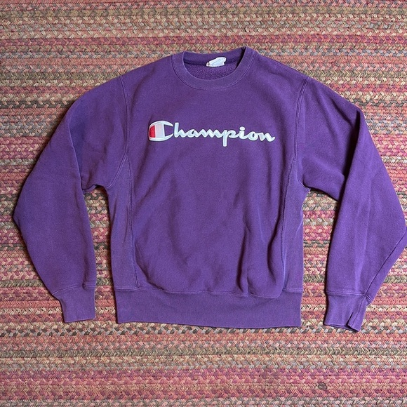 CHAMPION PURPLE REVERSE WEAVE PULLOVER SWEATSHIRT - Picture 1 of 5